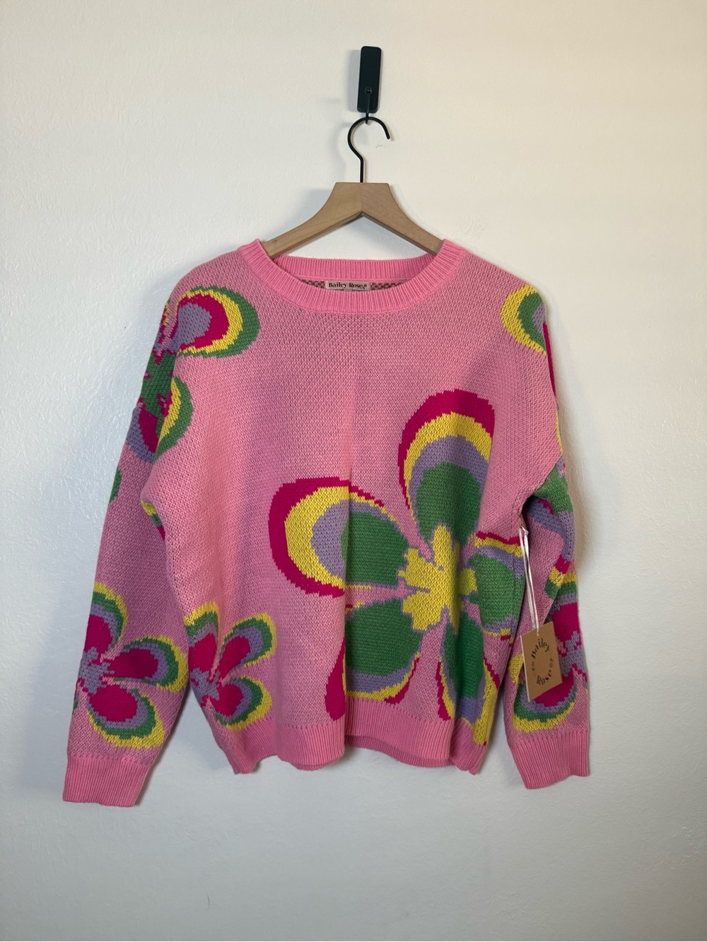 Bailey Rose Retro Floral Knit Sweater